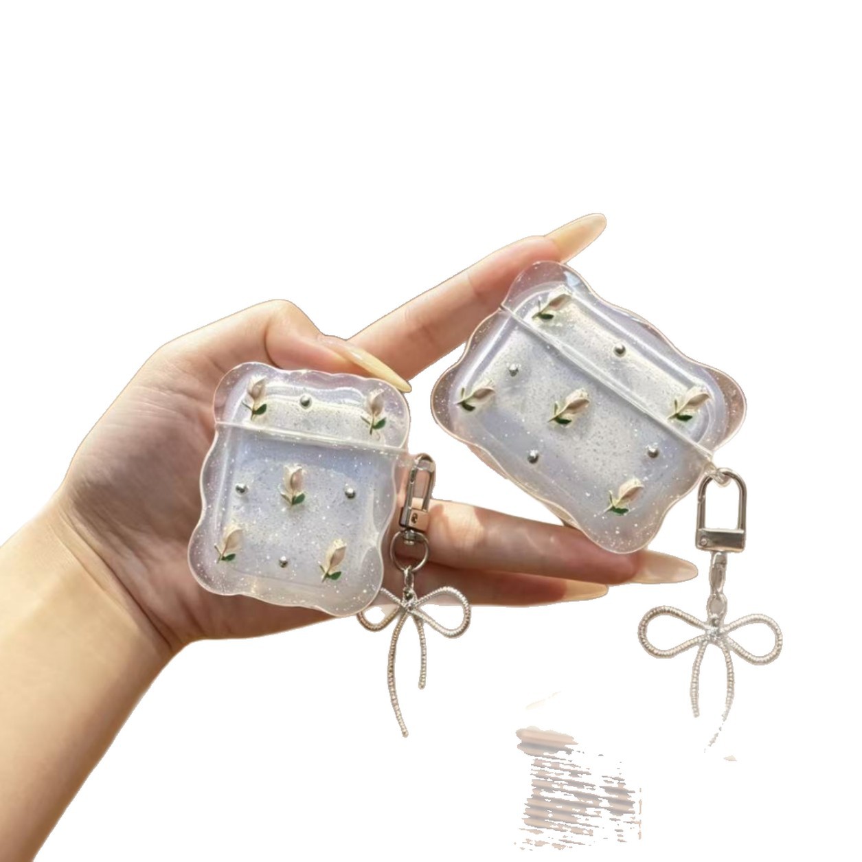 Aplicable para Apple Bluetooth auriculares cubierta de polvo permeable Tulip goteo de goma Airpods4 cubierta de cubierta de auriculares goteo de goma pro3