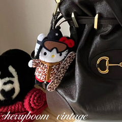 中古豹纹辣妹滑雪板hellokitty包包挂件书包挂饰毛绒公仔玩偶秋冬