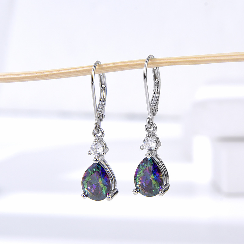 Amazon crossover nuevos pendientes de circón de color de plata de ley 925 para mujer, temperamento de lujo ligero, sentido de alta gama, pendientes de todo fósforo