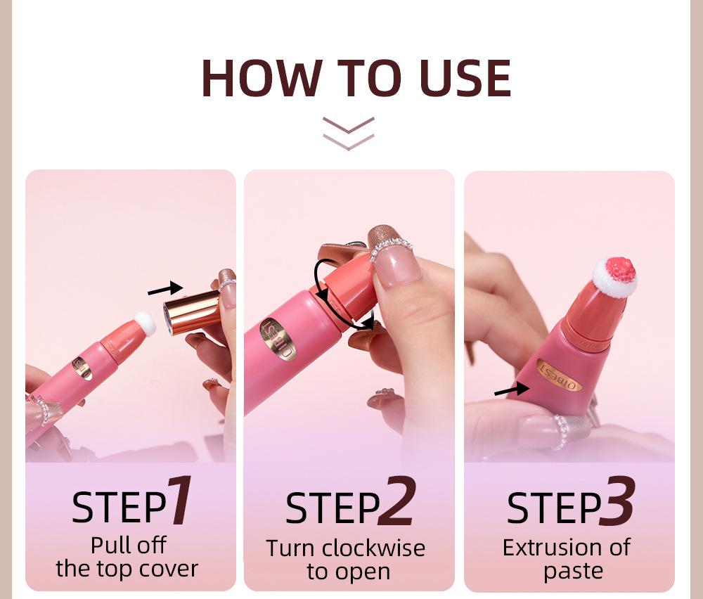 QiBest Hydrating Liquid Blush Multi-functional Makeup Pen, naturally long-lasting makeup, brightens matte and glossy face blush liquid undefined