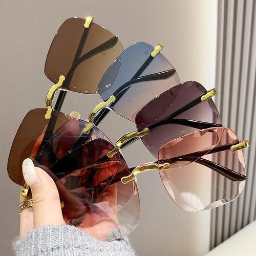 New Frameless Edge Sunglasses Trendy Sunglasses for Women Fashion i Korean Version UV Protection Sunglasses