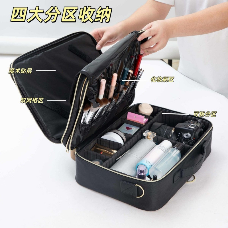 2026 nuevo tipo con lámpara led espejo maquillaje bolsa de maquillaje bolsa de transporte de productos de cuidado de la piel bolsa de maquillaje portátil