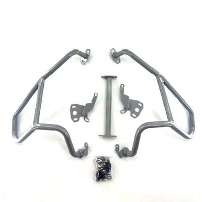 Lower Crash Bars, Anti-Fall Bars, Motorcycle bumper - upper-guardrail-painted-silver-export-quality