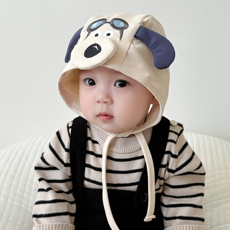 Primavera y otoño bebés gorras delgadas para bebés, bebés, hombres y mujeres, calentamiento de recién nacidos a prueba de viento gorras de orejas, mareas lindas