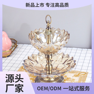 Factory Direct Sales European Style Light Luxury Fruit Plate Ornaments Soft Decorations Living Room Coffee Table Tv Cabinet Decorative Glassware