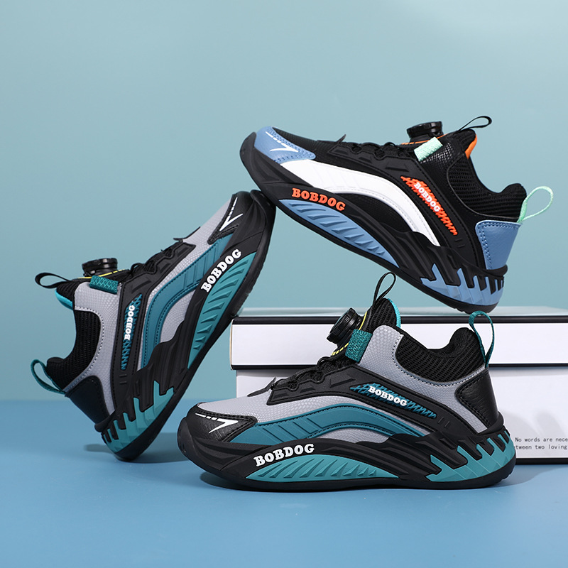 Babu Bean Boys Shoes Children's sneaker Spring and Autumn New Leather Waterproof Soft Sole Boys Running Shoes