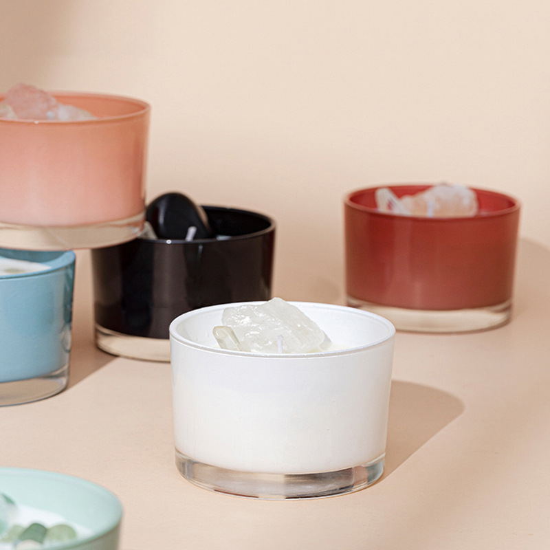 Vaso de cristal de color spot comercio exterior cera de soja vela de incienso vela de incienso de cristal regalo