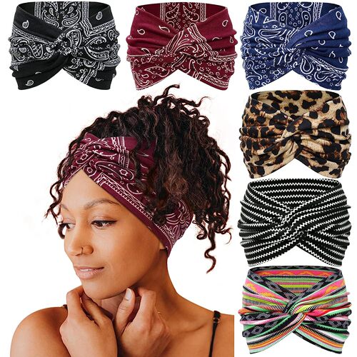 European and American new ultra-wide women's hairband elastic cross hairband hair accessories yoga running sports elastic headscarf hair accessories