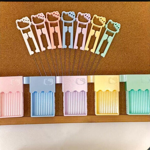 Hello Kitty Bead Needle Set in Macaron Colors, Cute Hairpin Design, Stress-Relief Toy Accessories