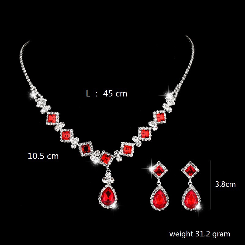 Fashion Water Droplets Rhinestone Inlay Zircon Bracelets Earrings Necklace 1 Set display picture 1