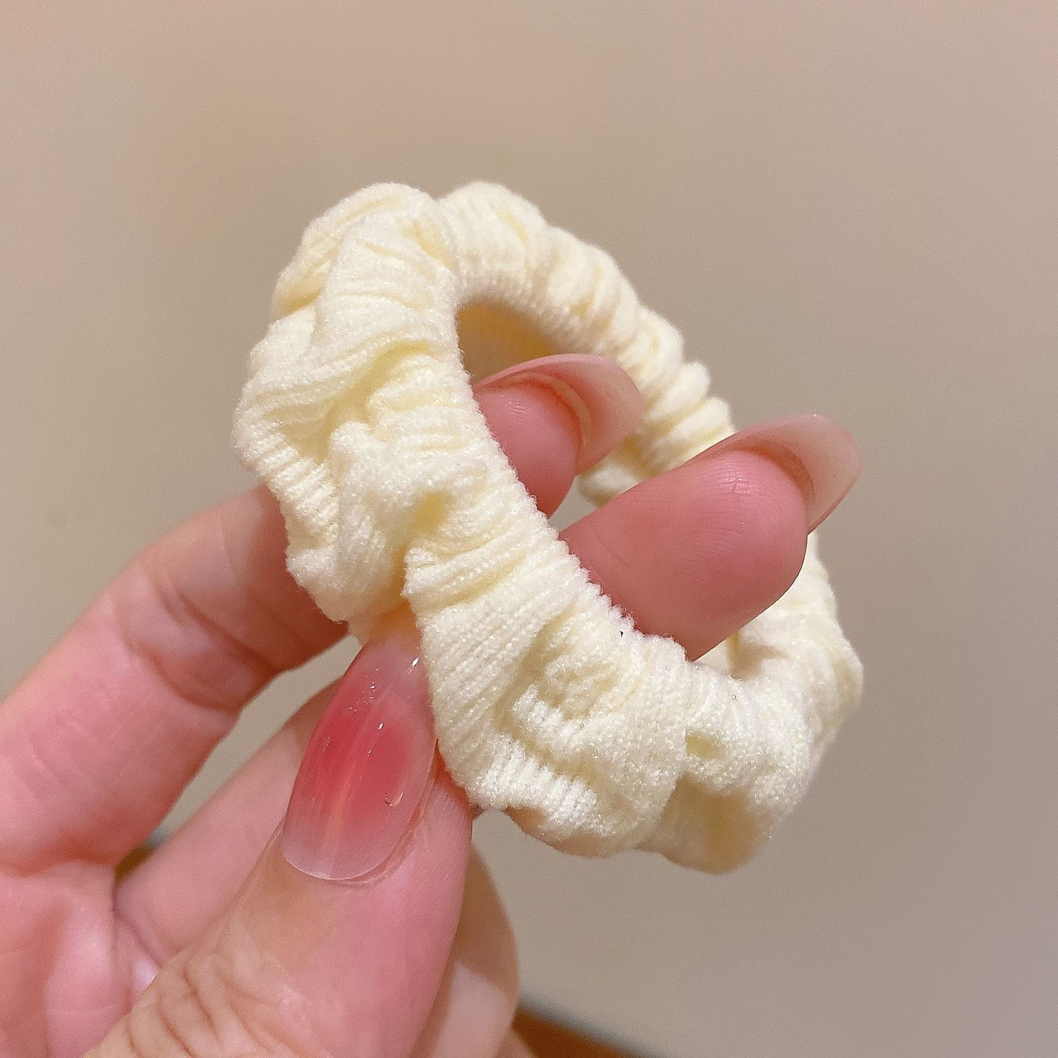 하이 포니테일 헤어 링 [베이지 1]