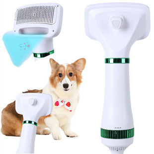 Cross-border pet hair dryer hair pulling integrated comb hair modeling artifact one-key hair removal cat and dog blow dryer