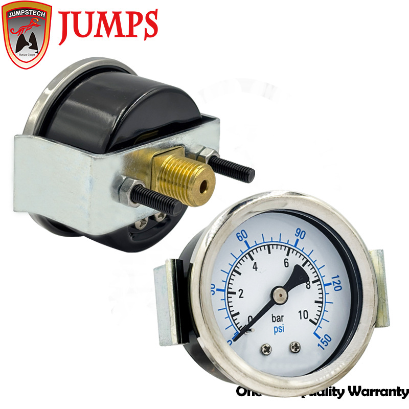 工厂供应150psi空压机气动压力表轴向带支架面板安装气源气压表