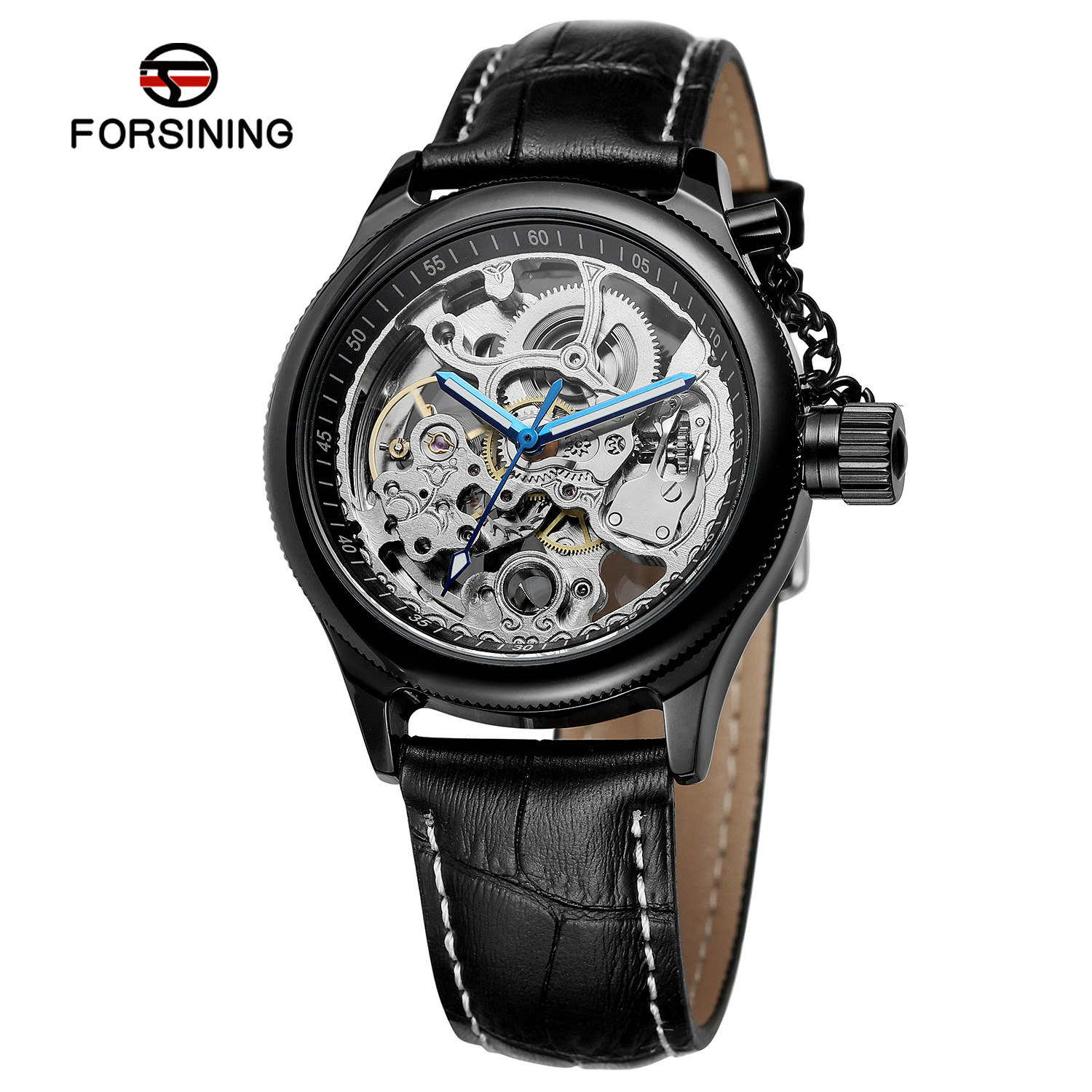 Forsini watch round hollow belt watch men's and women's automatic mechanical watch