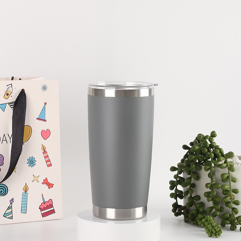 Taza de automóvil de color transfronterizo 304 taza de aislamiento de vacío de acero inoxidable de doble capa resistente a caídas portable de aislamiento de frío taza recta