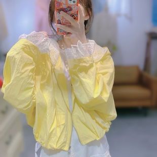 2025 Spring/Summer New Lace Trim Sun Protection Hooded Jacket for Women Fashionable Versatile Sun Protection Outerwear for Women