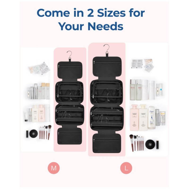 Bolsa multifuncional portátil de gran capacidad de alto valor facial se puede colgar bolsa de maquillaje impermeable bolsa de almacenamiento de lavado