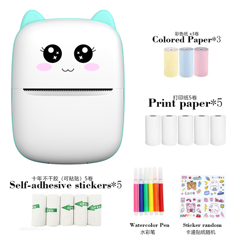 Cross-border exclusive MIni Printer label thermal printer photo picture graffiti machine mini wrong question printing