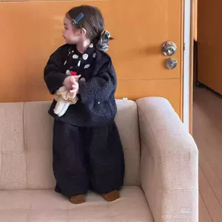 儿童装女童套装毛毛羊羔绒卫衣加长裤26秋冬装新款外贸服装工厂源