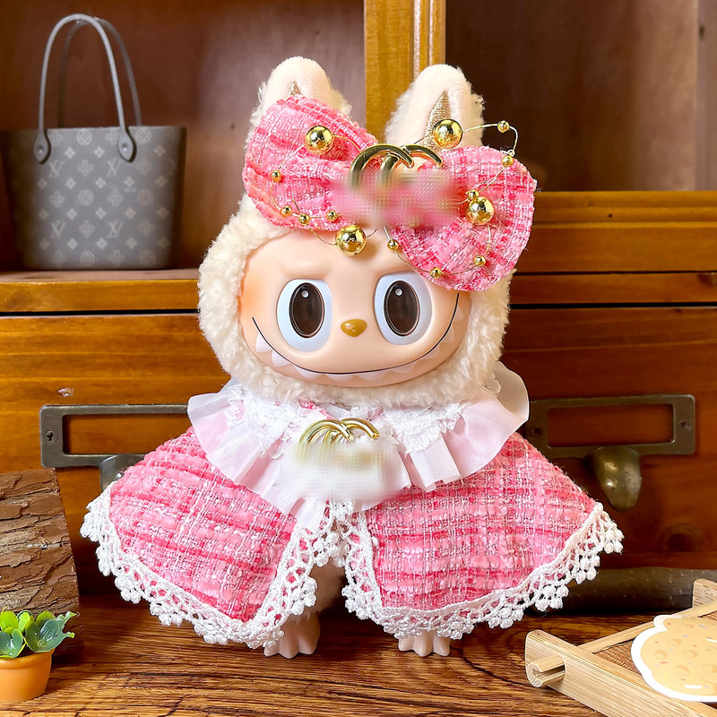 仅衣服适用labubu娃衣一二代坐坐派对潮流服饰换装公仔玩偶娃衣服|undefined