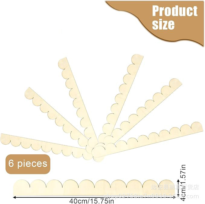跨境新品单片未完成的扇形木质边框家庭diy工艺品壁柜架门框装饰|undefined