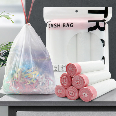 抽绳垃圾袋分类家用厨余酒店穿绳塑料袋手提加厚代发厂家定制外贸|ms