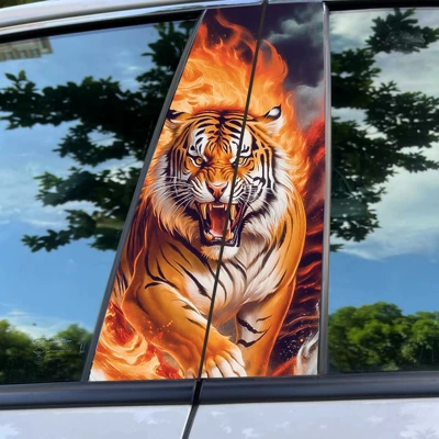 Body sticker Car center pillar sticker A pillar - tiger-2-main-and-co-pilot-1-pair