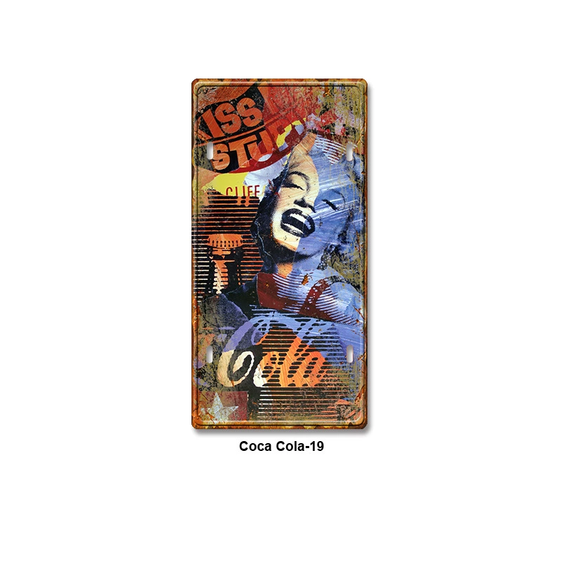 Ретро табличка (Coca Cola) 15×30 см, железная настенная декорация для бара и дома