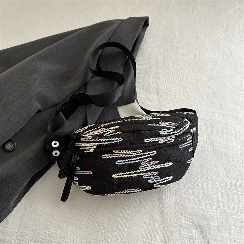 Bolso de moda coreano de 2024 verano nuevo bolso de tela casual bolso de mochila estética personalidad bolso de teléfono móvil bolso de viaje