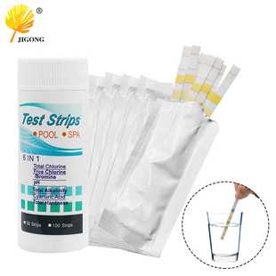 6-in -1 Swimming Pool Aquarium Test Paper Residual Chlorine PH Alkalinity Hardness Test Strip There are 50 strips in a bottle