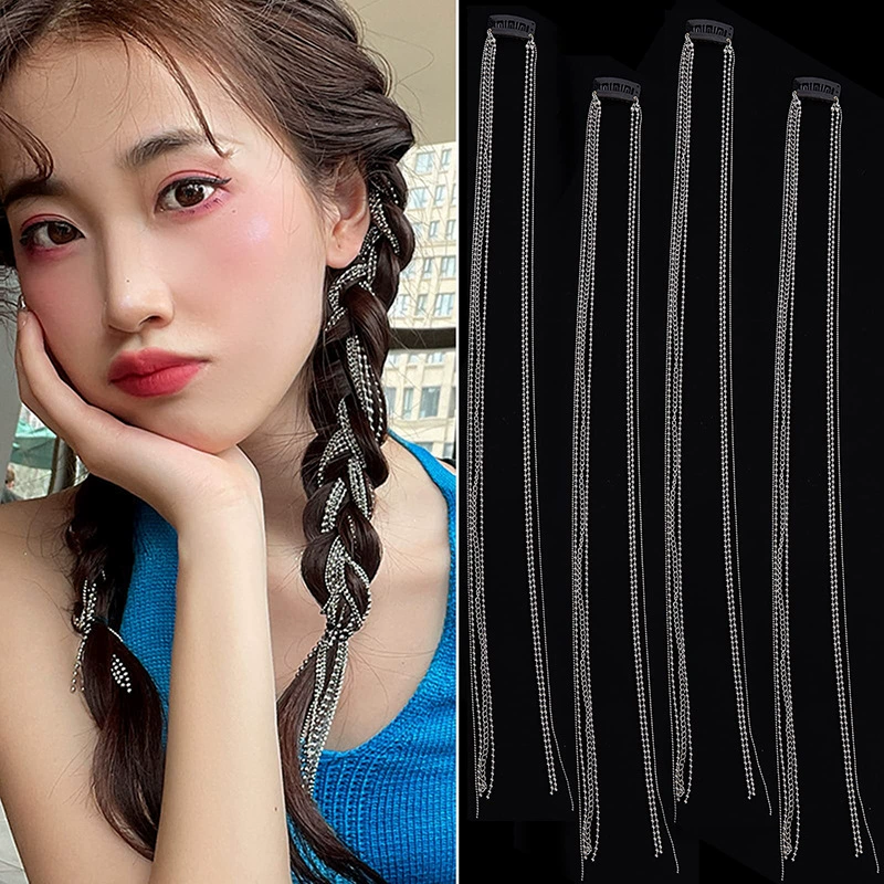 Цепочка для наращивания волос с кисточками, аксессуар для волос с кисточками для парика, металлическая цепочка на голову с дредами и позолоченным зажимом для волос.