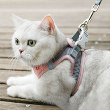 猫咪牵引绳可调节溜猫牵引绳猫绳子猫牵引防挣脱外出专用猫绳背带