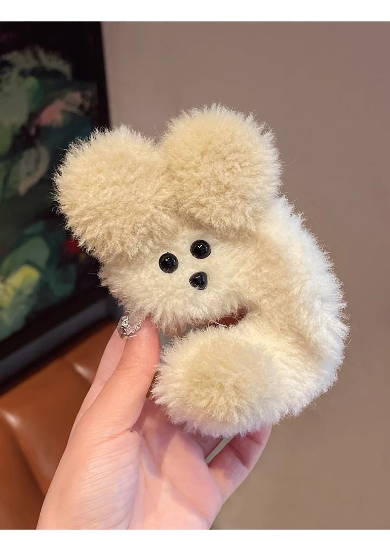 Cartoon, Color Block Pattern Cute Sweet Women's Cartoon Color Block Plush Hair Claws