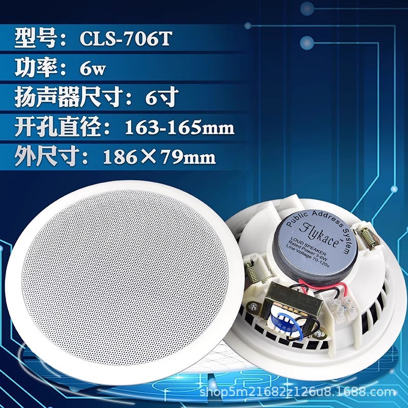 Flykace Cls-706T Ceiling Speaker Ceiling Speaker Ceiling Audio Constant Pressure Ceiling Speaker