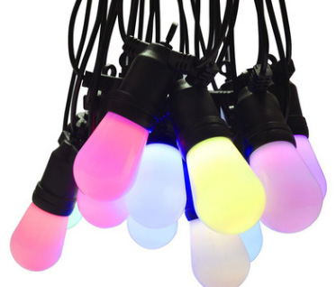 亚马逊新款智能WIFI遥控变色RGB灯串LED彩色防水灯串S14RGB灯串