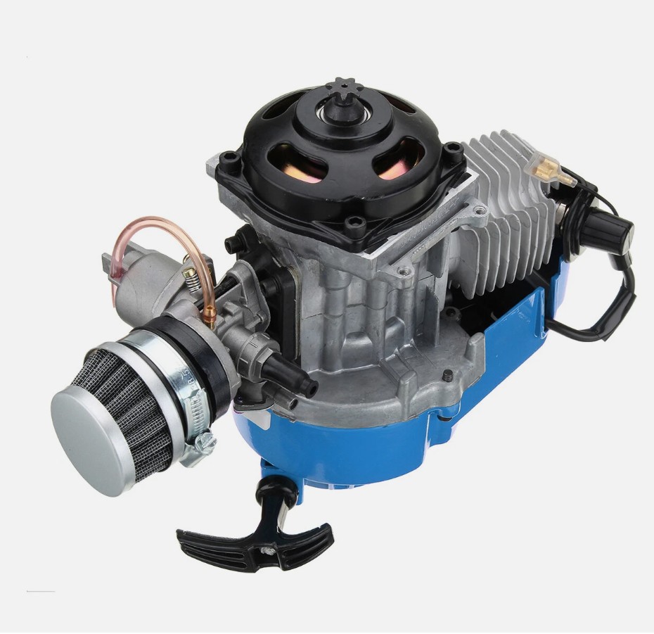 Mini Motorcycle Atv Beach Bike Accessories Two-Stroke 47/49Cc Hand-Pull Start Engine Gasoline Engine Blue