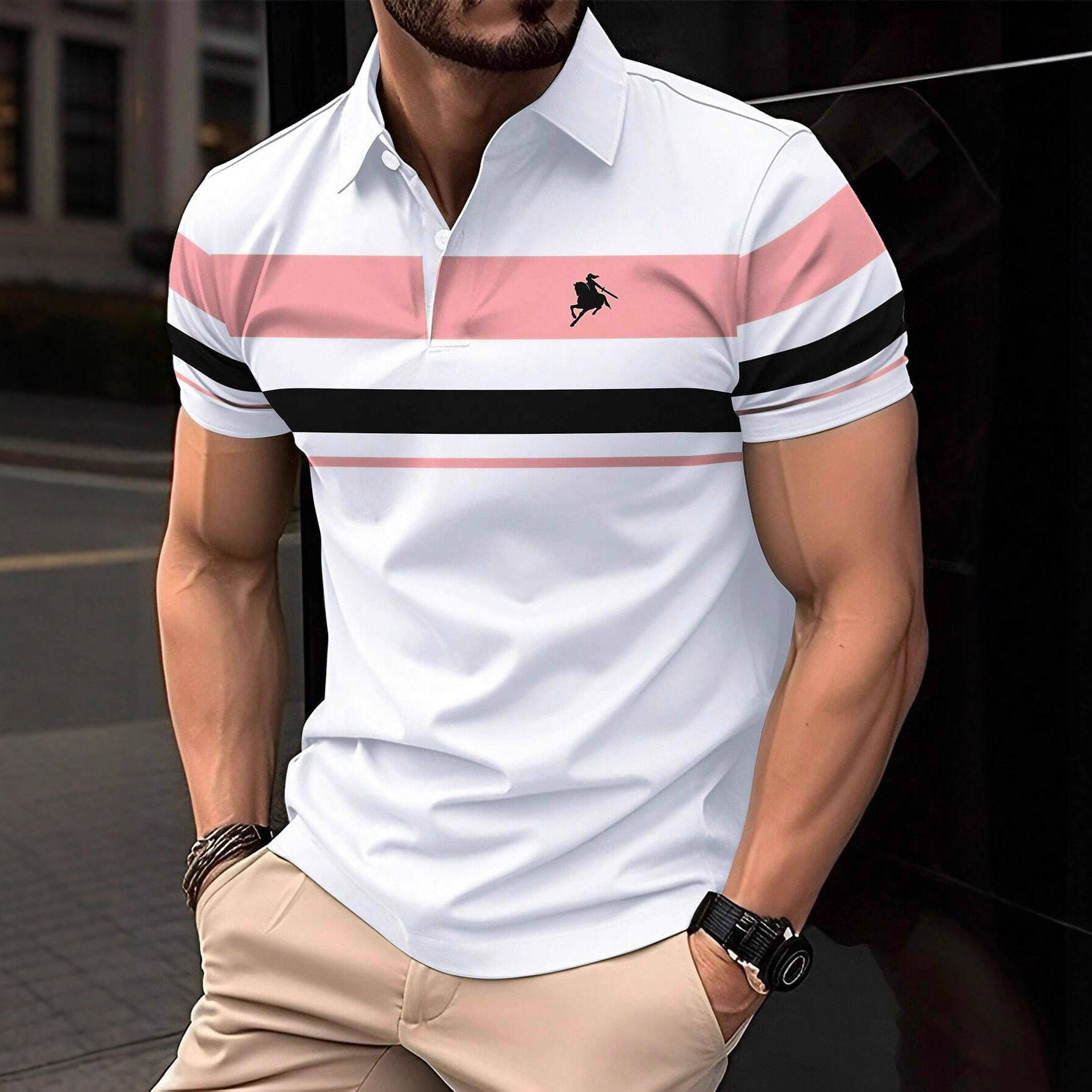 European and American Cross-Border 2025 Summer Quick-Selling Amazon 3D Printed Polo Shirt Men's Short-Sleeved Sports Fashion Polo Shirt