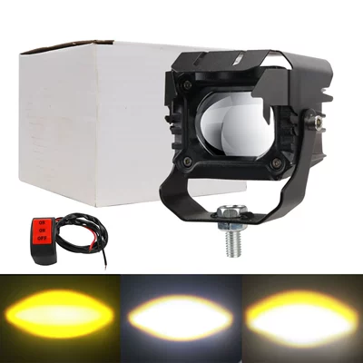 Spotlight, Yellow and White Integrated | Motorcycle headlights, headlights - white-and-yellow-single-pack-1-switch