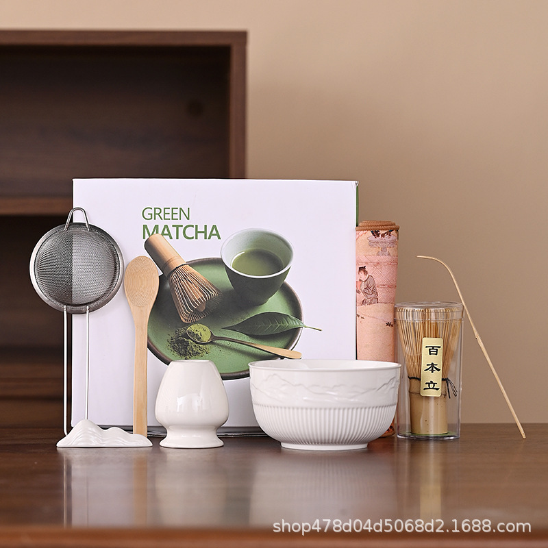 抹茶碗日式打抹茶用茶具套装茶筅竹子百本立点茶茶道跨境ins风|undefined