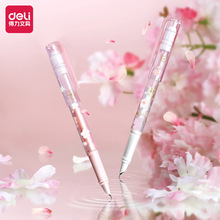 得力A938练字钢笔(可擦纯蓝)(1笔+6墨囊/卡)樱花钢笔学生用写字