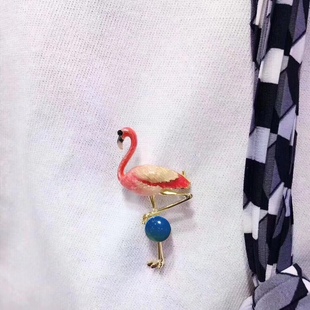 Lamper Source Factory 8mm Mexico Lamper Flamingo Brooch 3A Water Purification Quality Alloy Jewelry