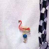 Blue Paper Source Фабрика 8mm Мексиканская Blancer Flamминго брошь 3A Качество очистки воды Сплав ювелирные изделия