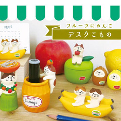 日本の猫リンゴ保存瓶 ZAKKA バナナノートホルダーイチゴペンホルダー口紅樹脂工芸品小さな装飾品