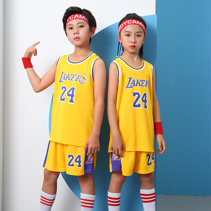 子供バスケットボールユニフォームスーツ男の子と女の子番号 24 コービーユニフォームジェームストレーニング幼稚園パフォーマンスユニフォームカスタマイズ|undefined