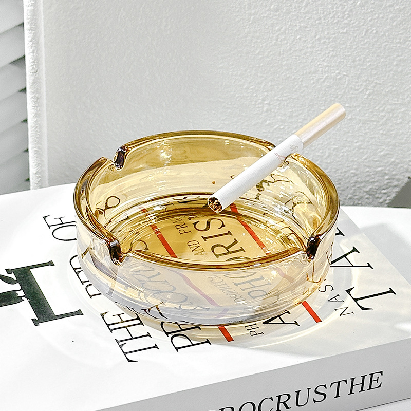 고전적인 간단한 절묘한 홈 침실 호텔 사무실 하이 엔드 트렌디 라운드 유리 재떨이 가벼운 럭셔리 홈