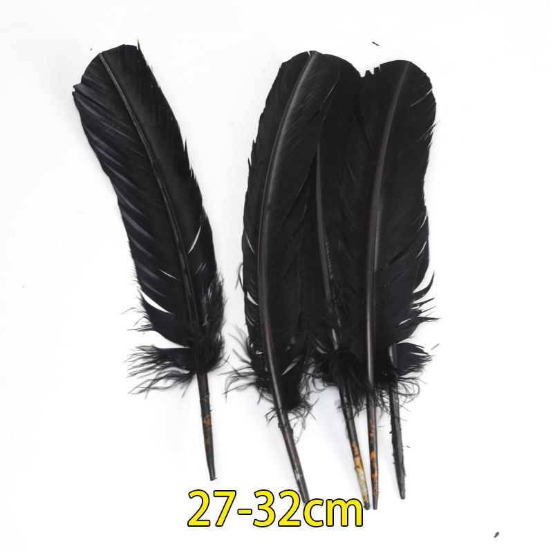 Plumas negras al por mayor diy materiales hechos a mano bolsas accesorios accesorios para niños jardín de infantes creativo curso de arte