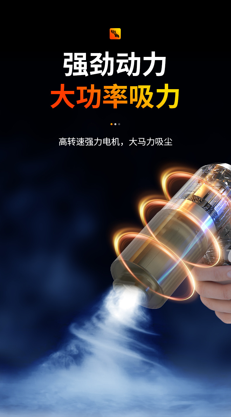 Car Vacuum Cleaner with Strong Suction Power of 7000Pa, Dual-Purpose for Dust Removal and Inflating, Portable for Car and Home Use