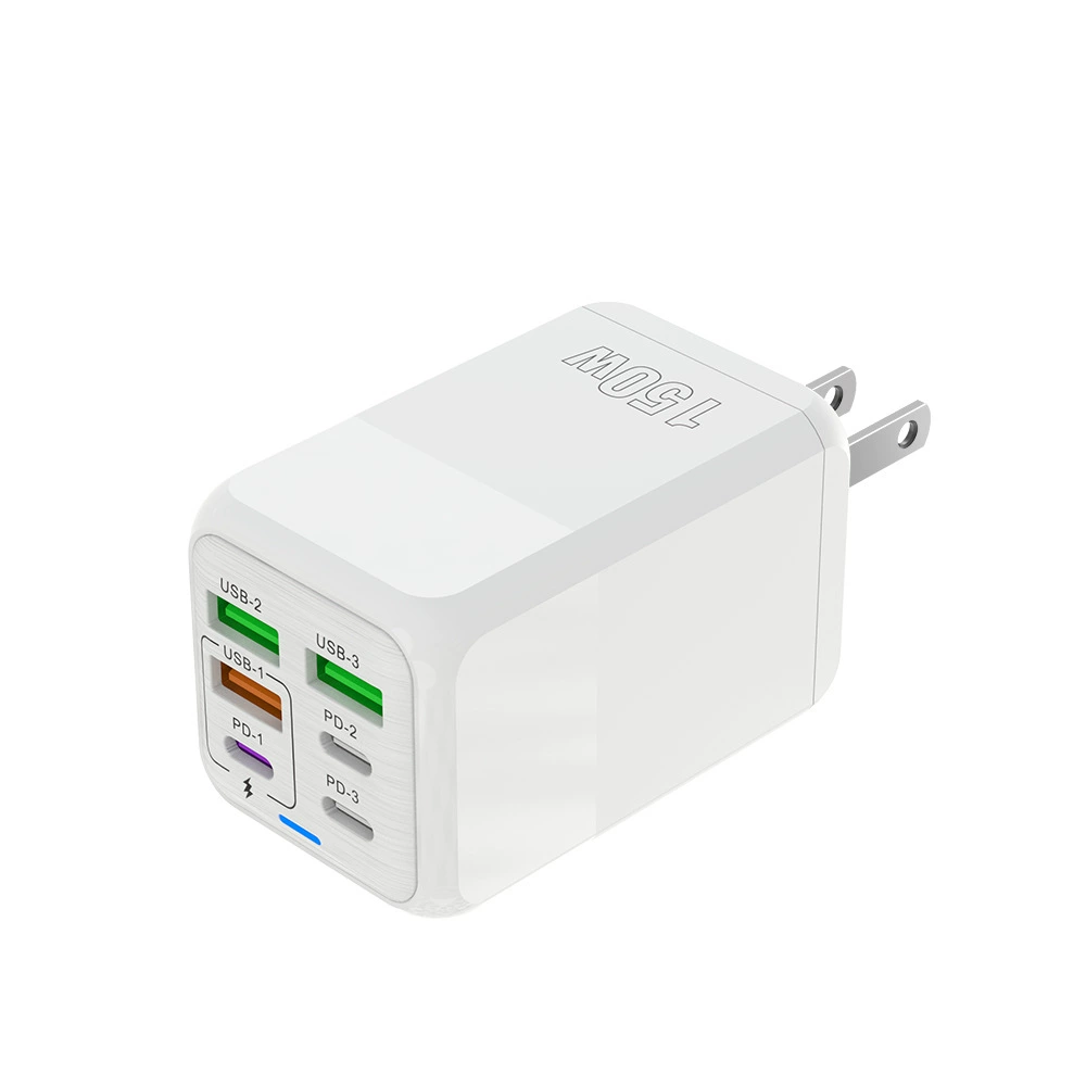 PD 150W шести-в-одном зарядный блок 3 Type-C + 3 USB, многопортовый адаптер для телефона, интеллектуальная быстрая зарядка