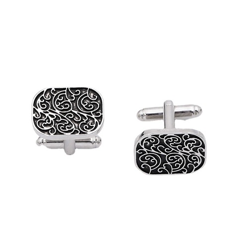 Factory direct sales cross-border Wish European and American creative versatile floral striped men's French shirt cufflinks accessories