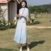 Blue skirt, set, gradient